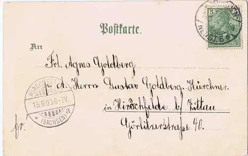 AK Litho Gruß aus Reinhardsbrunn gelaufen 1901