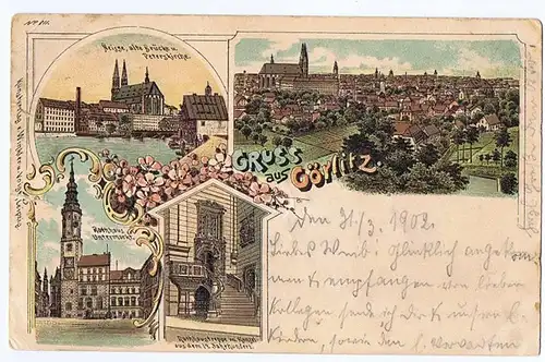 AK Litho Gruß aus Magdeburg gelaufen 1899