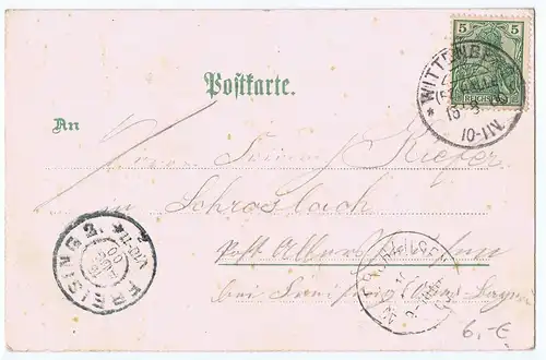 AK Litho Gruß aus Wittenberg gelaufen 1900