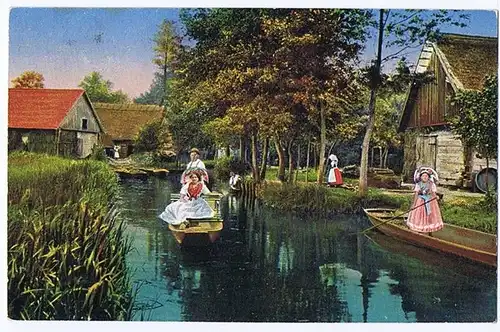 AK  Spreewald gelaufen 1915