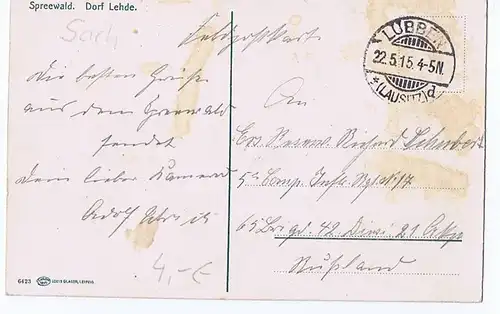 AK  Spreewald gelaufen 1915