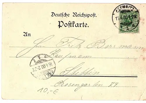 AK LithoChemnitz gelaufen 1900