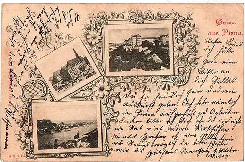 AK Litho Gruß aus Pirna gel.1899