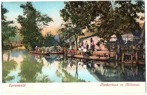 AK Litho Spreewald ungel.um 1910