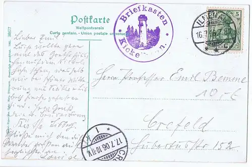 Litho Gruß aus Kickelhahn,gel. 1906