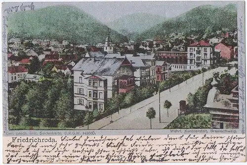Litho Gruß aus Friedrichroda,gel.Seidenkarte 1902 