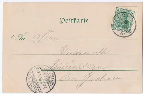 Litho Gruß aus Schmalkalden,gel. 1902