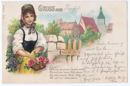Litho Gruß aus Eisenach,gel.Bahnpost 1899 