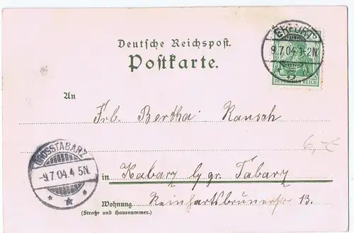 Litho Gruß aus Erfurt,gel. 1904