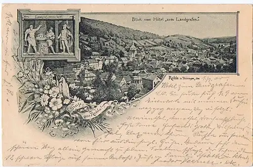 Litho Gruß aus Ruhla,gel. 1900 