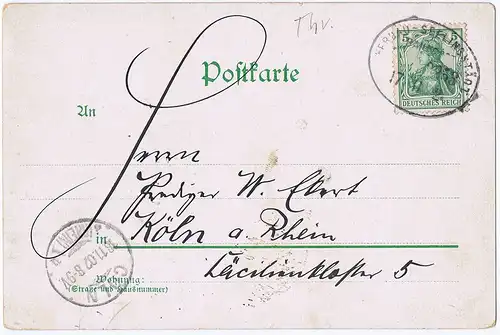 Gruß aus Teichwolframsdorf gel.1902 Bahnpost