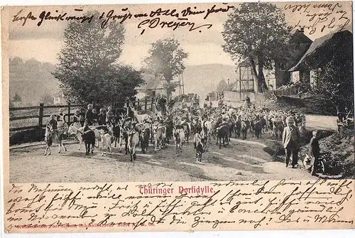 Litho AK Thüringen gel.1906