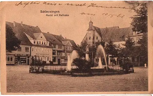 Litho AK Schleusingen gel.1923 im Brief