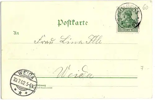 Litho AK Gruß von der Schmücke gel.1902