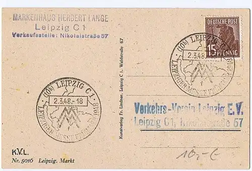 AK Leipzig,gel. 1948