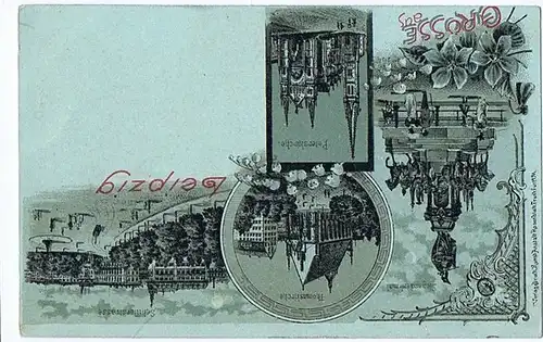 Litho Gruß aus Leipzig ungel..um 1900