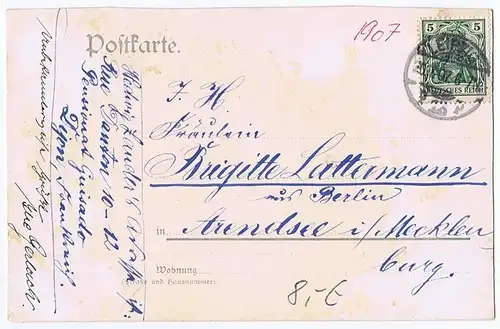 Litho Leipzig gel. 1907