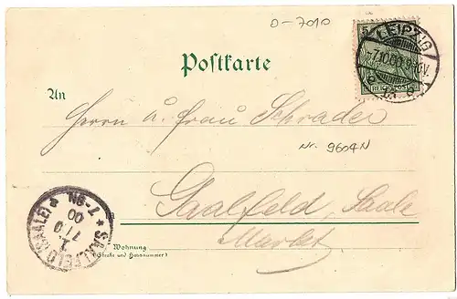 AK Litho Gruß aus Leipzig gel. 1900