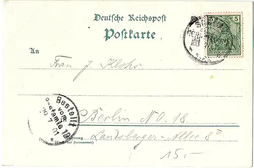 Lithoo Gruß aus Heringsdorf gel. 1900 Nachtkarte