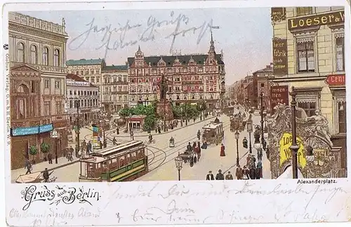 Litho,Gruß aus Berlin,gel.1900 