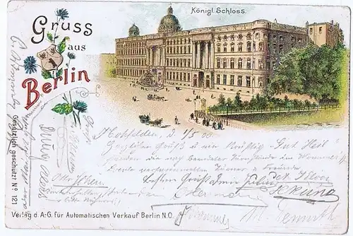 Litho,Gruß aus Berlin,gel.1900