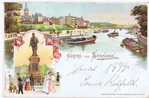 Litho,Gruß aus Berlin,gel.Bahnpost 1898 