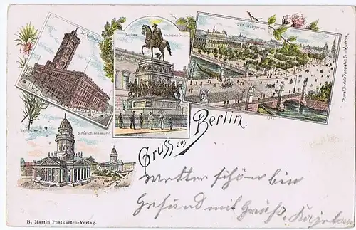 Litho,Gruß aus Berlin,gel.1899