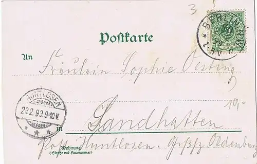Litho,Gruß aus Berlin,gel.1899 beschn.