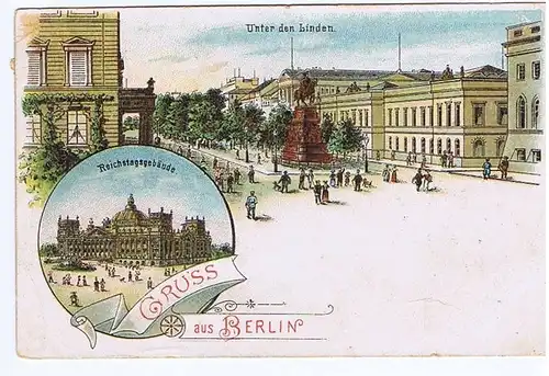 Litho,Gruß aus Berlin,gel.1908