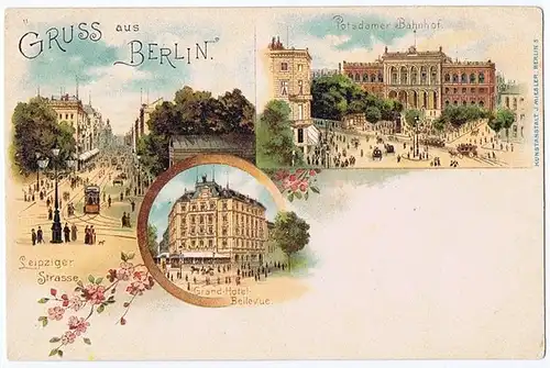 Litho,Gruß aus Berlin,ungel.um 1900