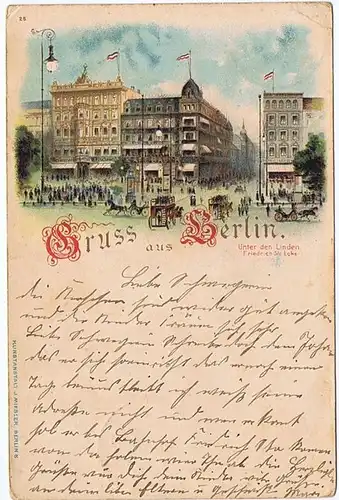 Litho,Gruß aus Berlin,gel.1904 