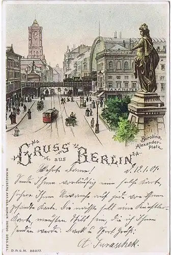 Litho,Gruß aus Berlin,gel.1901