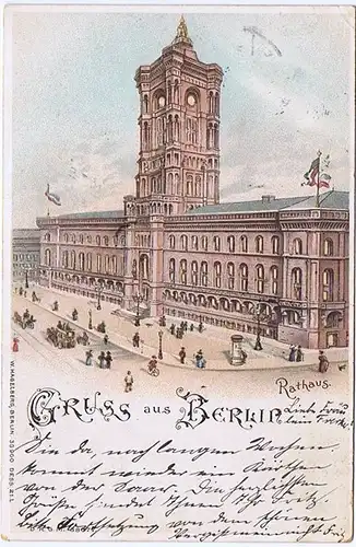 Litho,Gruß aus Berlin,halt gegen das Licht gel.1898