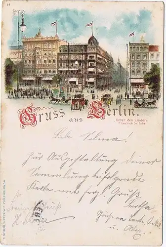 Litho,Gruß aus Berlin,gel 1899