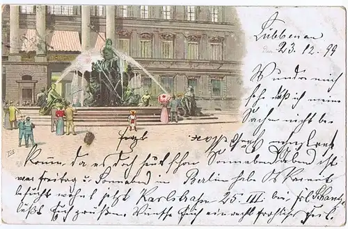 Litho,Gruß aus Berlin,gel.1899 Bahnpost