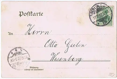 Litho,Gruß aus Berlin,gel.1902 