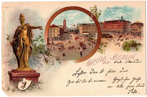 Litho Gruß aus Berlin gel.1900