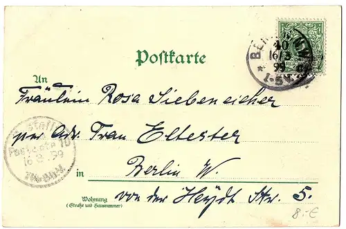 Litho Gruß aus Berlin gel.1899