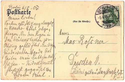 Litho Gruß aus Berlin gel.1906