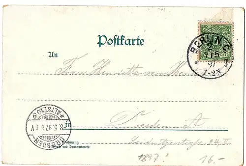 Litho Gruß aus Berlin gel.1897