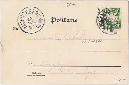 Litho,Gruß aus Hof gel.1904