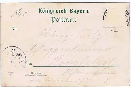 Litho,Gruß aus dem Mainthal gel.1897