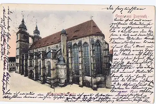 Litho,Gruß aus Bayreuth gel.1903 