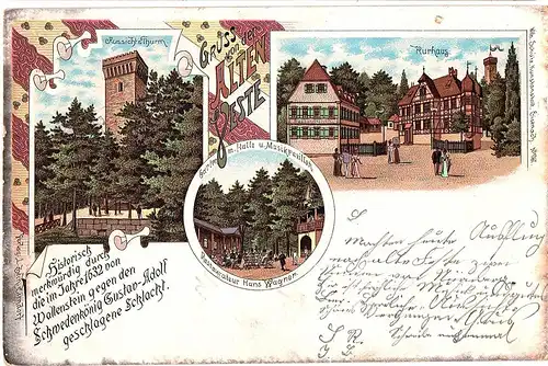 Litho Gruß aus Fürth gel.1901