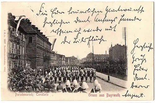 alte AK Gruß aus Bayreuth gel.1904