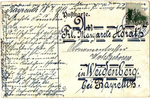 Alte AK Bayreuth gel.1911