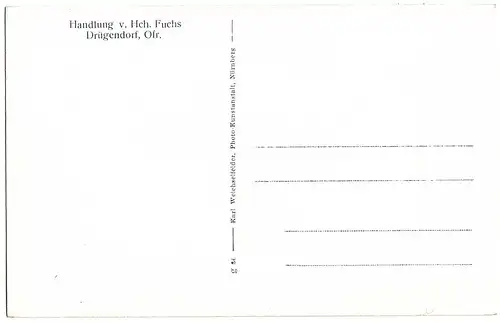 Alte AK Drügendorf Ofr, ungel.vor 45