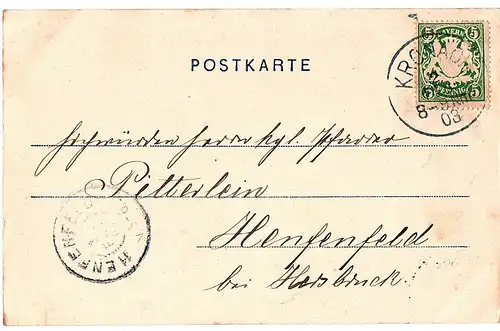 Alte AK Gruß aus Kronach gel.1903