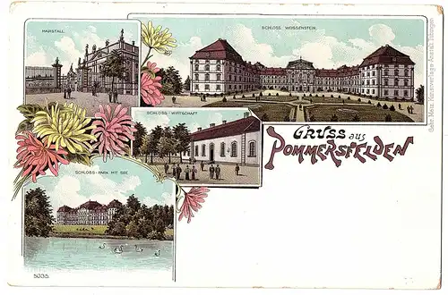 Litho Gruß aus Pommersfelden ungel. um 1900