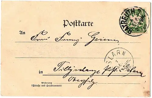Litho Gruß aus Bayreuth gel. 1899